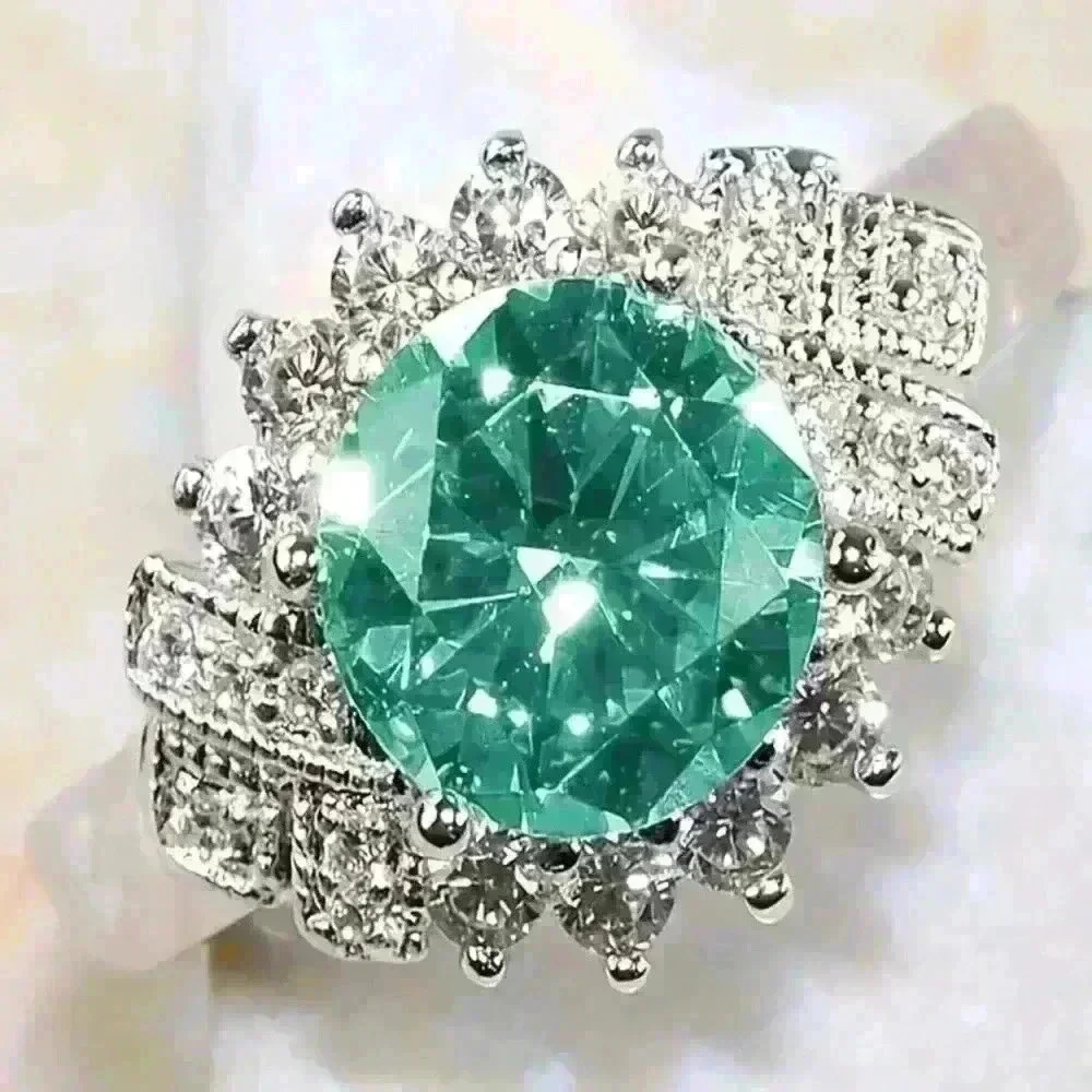 Exquisite Faux Gemstone Ring, Statement Piece for Wedding, Prom or Party Size 8